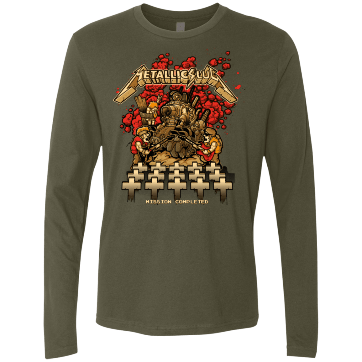 T-Shirts Military Green / Small METALLIC SLUG Men's Premium Long Sleeve