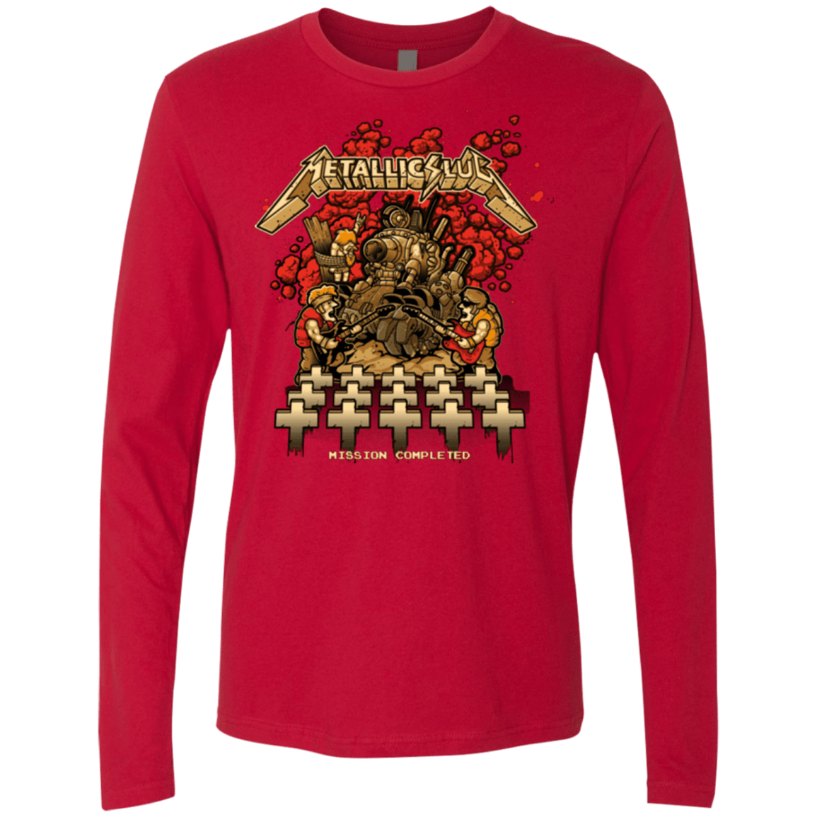 T-Shirts Red / Small METALLIC SLUG Men's Premium Long Sleeve