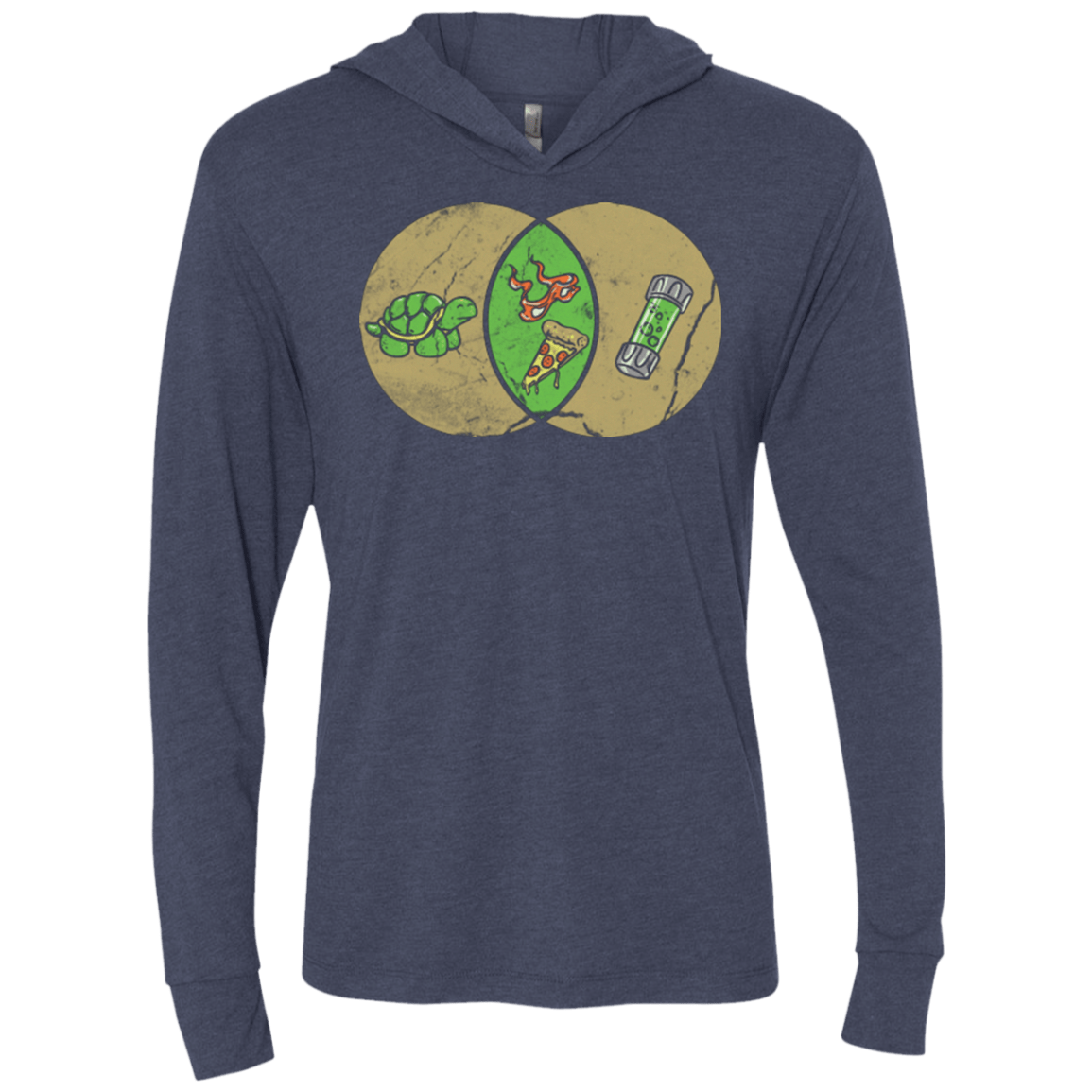 T-Shirts Vintage Navy / X-Small Mikey Diagram Triblend Long Sleeve Hoodie Tee