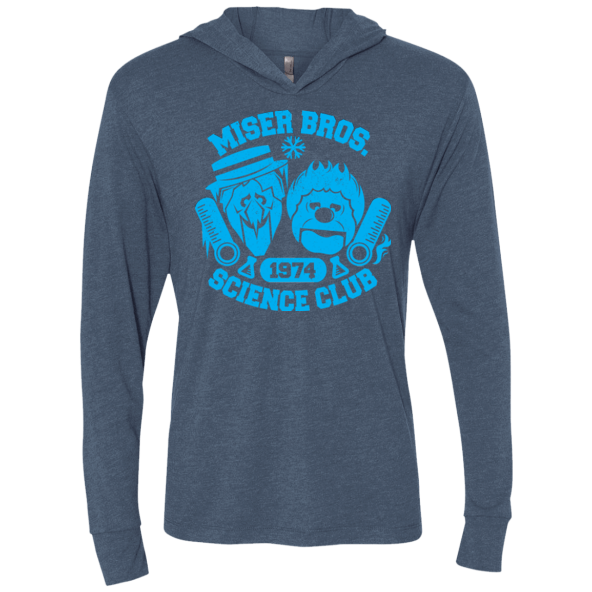 T-Shirts Indigo / X-Small Miser bros Science Club Triblend Long Sleeve Hoodie Tee