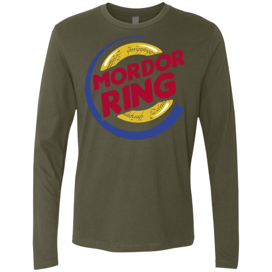 T-Shirts Military Green / Small Mordor Ring Men's Premium Long Sleeve