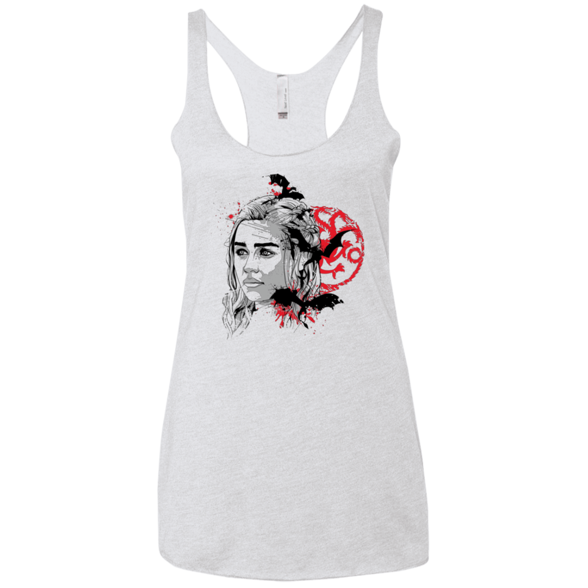 T-Shirts Heather White / X-Small MOTHER OF DRAGONS (1) Women's Triblend Racerback Tank