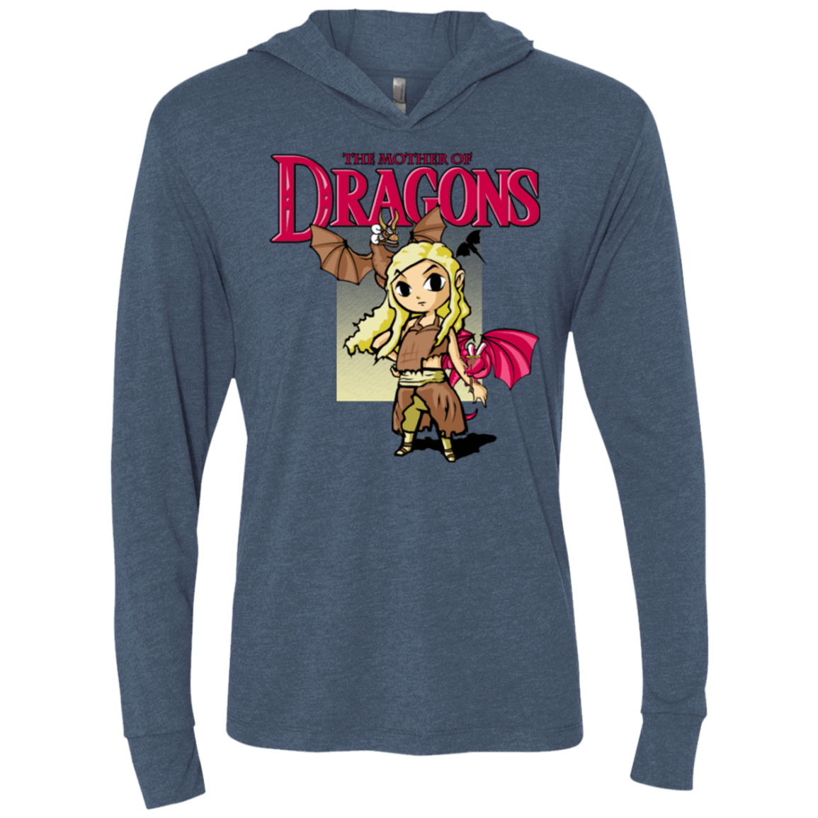 T-Shirts Indigo / X-Small Mother of Dragons Triblend Long Sleeve Hoodie Tee