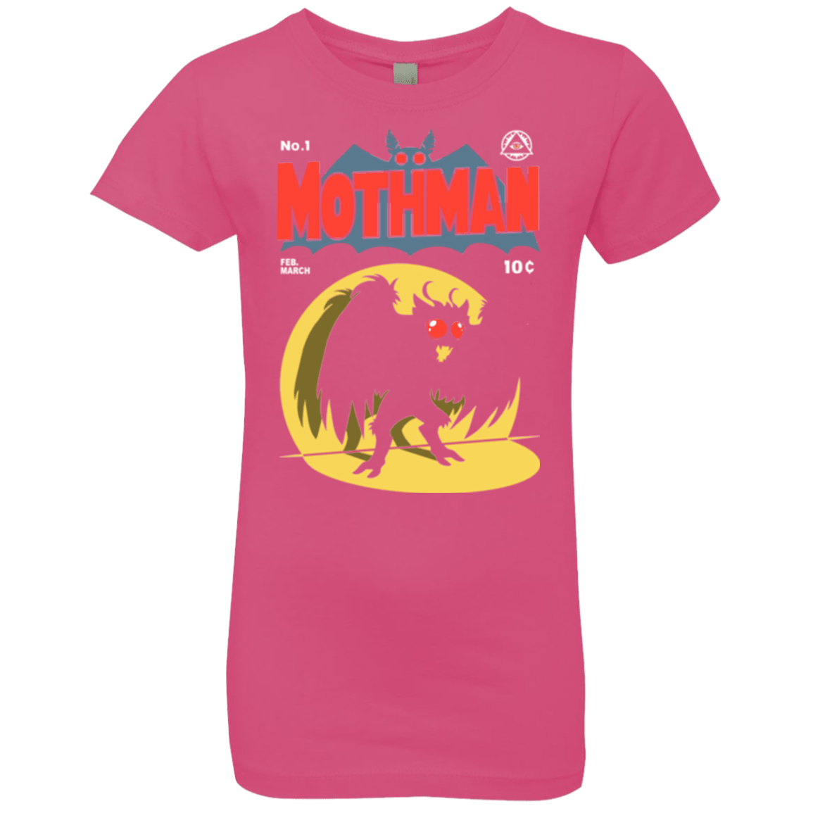 T-Shirts Hot Pink / YXS Mothman Girls Premium T-Shirt
