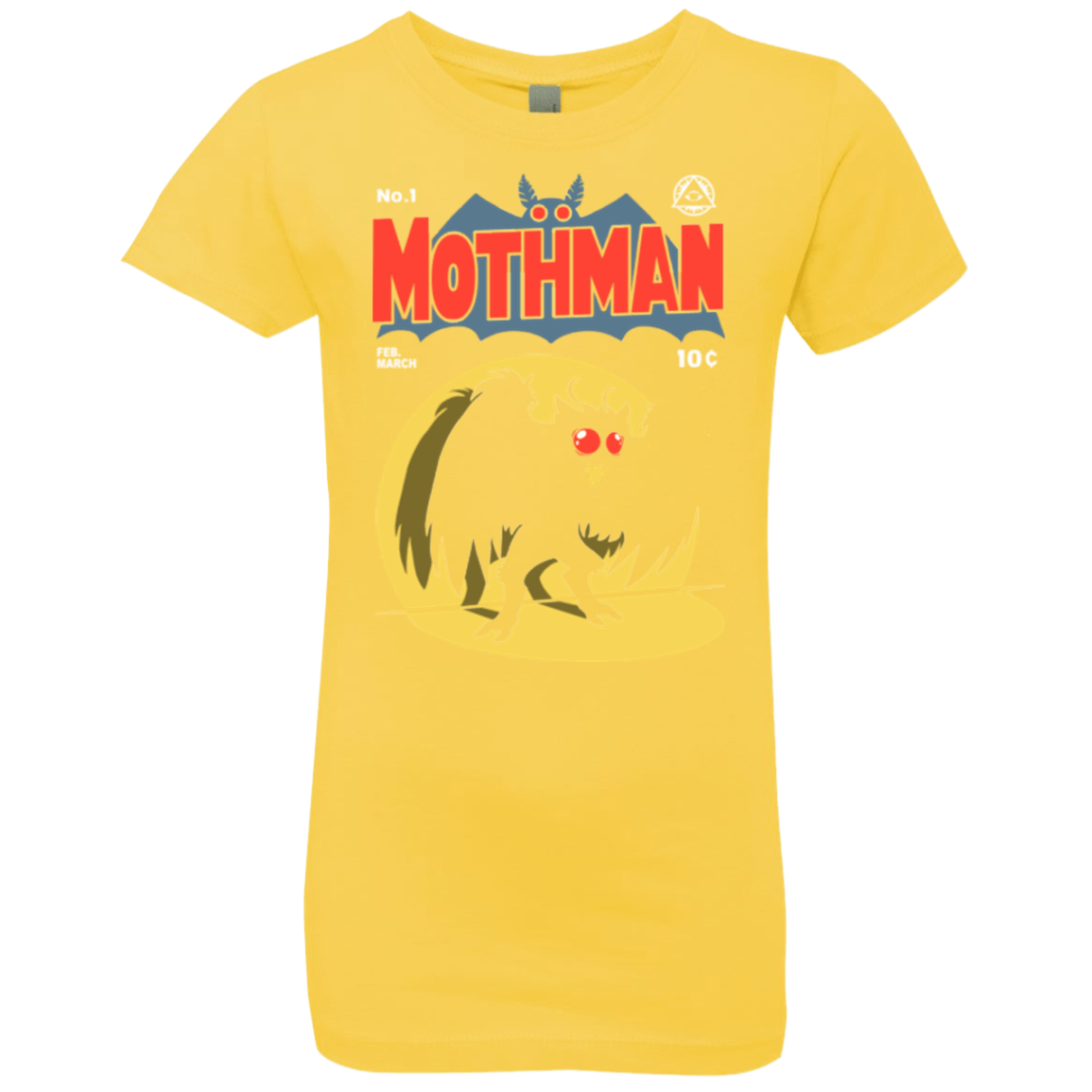 T-Shirts Vibrant Yellow / YXS Mothman Girls Premium T-Shirt