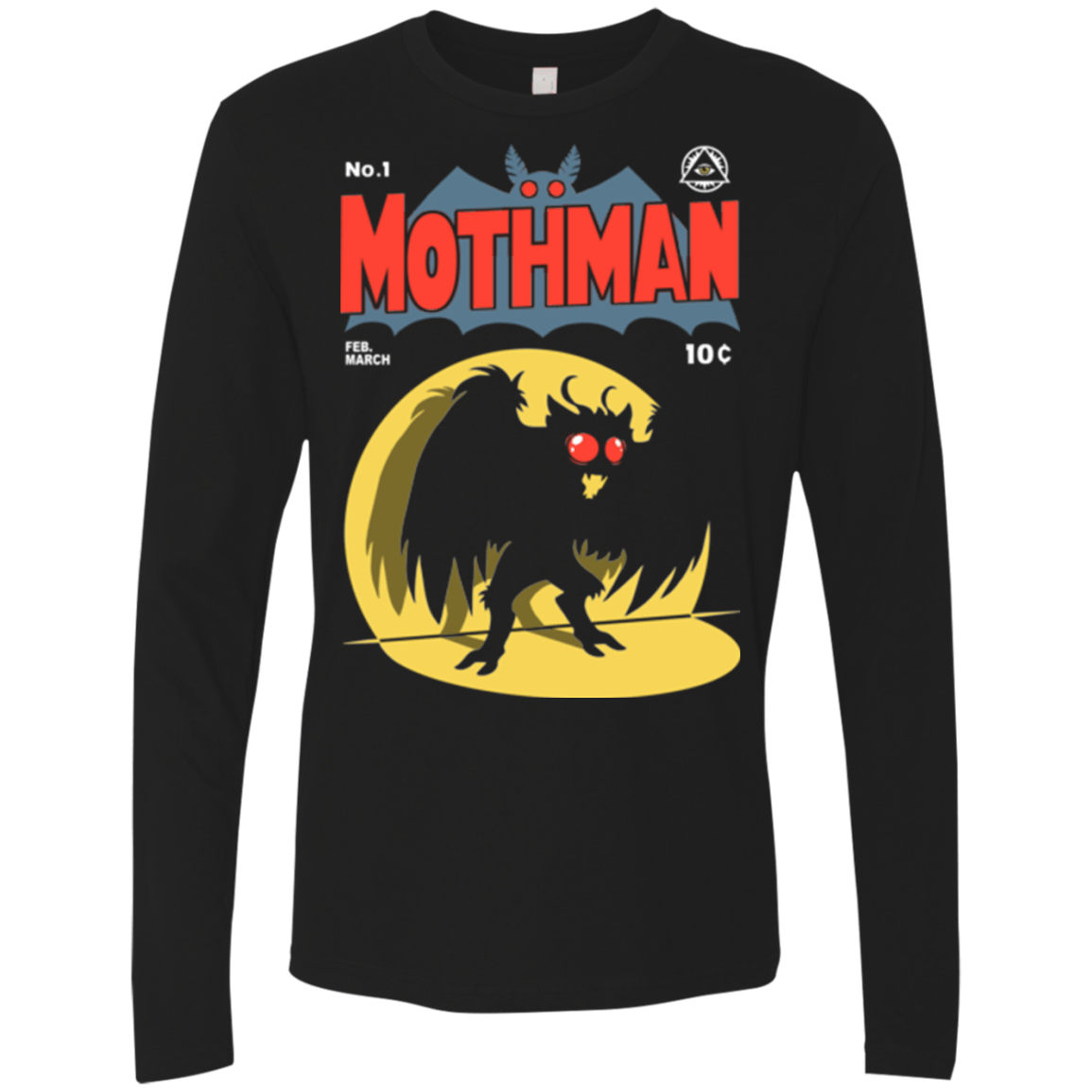 T-Shirts Black / Small Mothman Men's Premium Long Sleeve