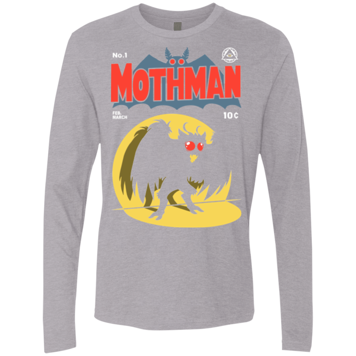 T-Shirts Heather Grey / Small Mothman Men's Premium Long Sleeve