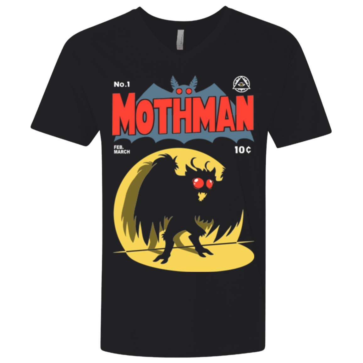 T-Shirts Black / X-Small Mothman Men's Premium V-Neck