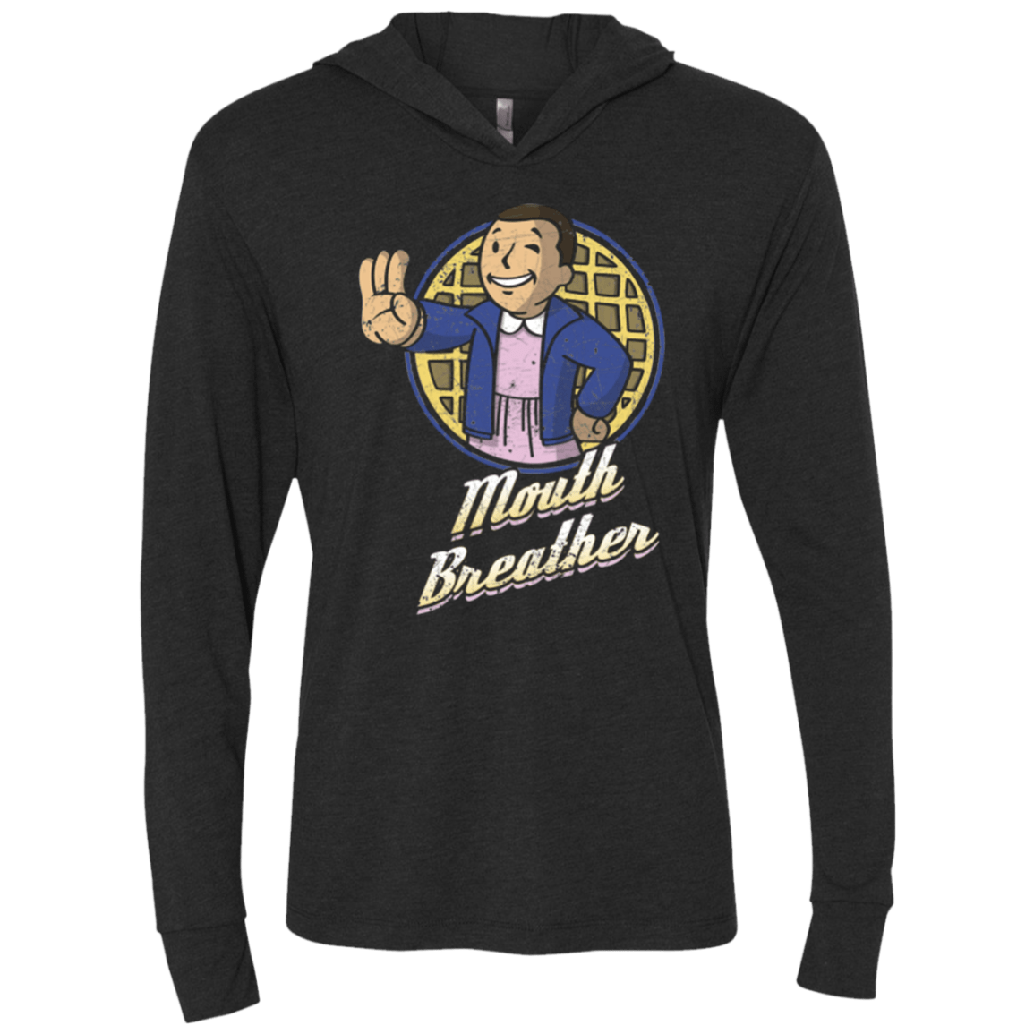 T-Shirts Vintage Black / X-Small Mouth Breather Triblend Long Sleeve Hoodie Tee