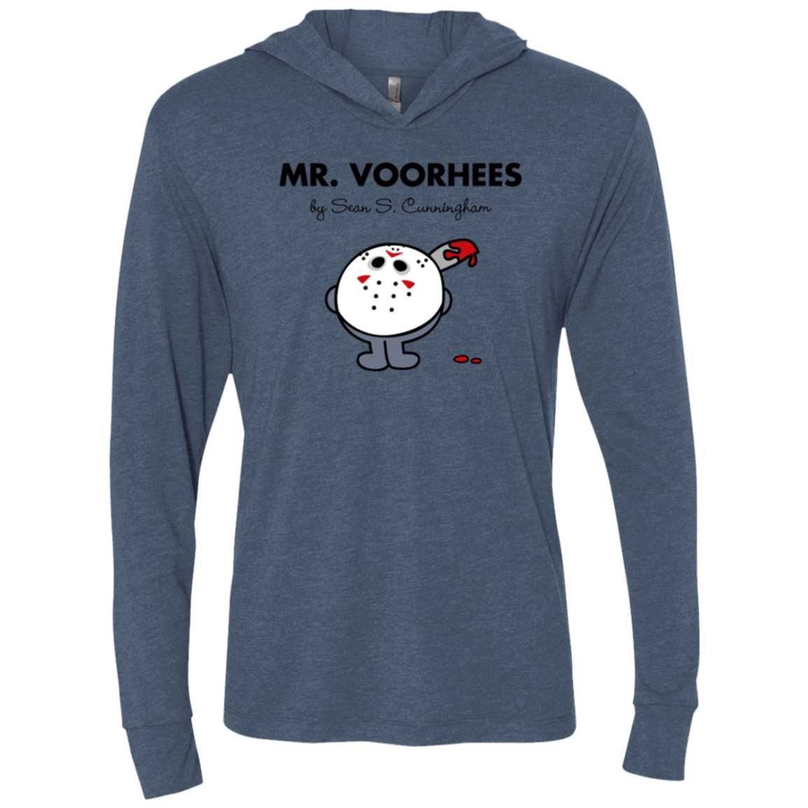 T-Shirts Indigo / X-Small Mr Voorhees Triblend Long Sleeve Hoodie Tee