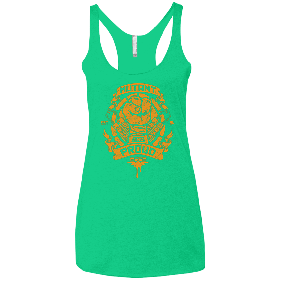 T-Shirts Envy / X-Small Mutant and Proud Mikey Women's Triblend Racerback Tank
