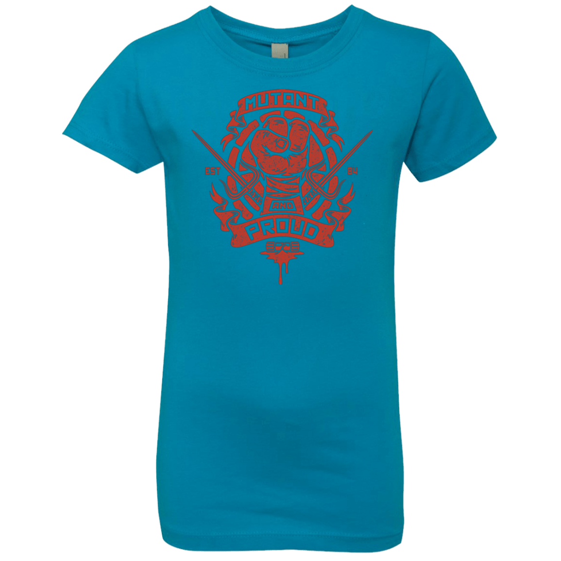 T-Shirts Turquoise / YXS Mutant and Proud Raph Girls Premium T-Shirt