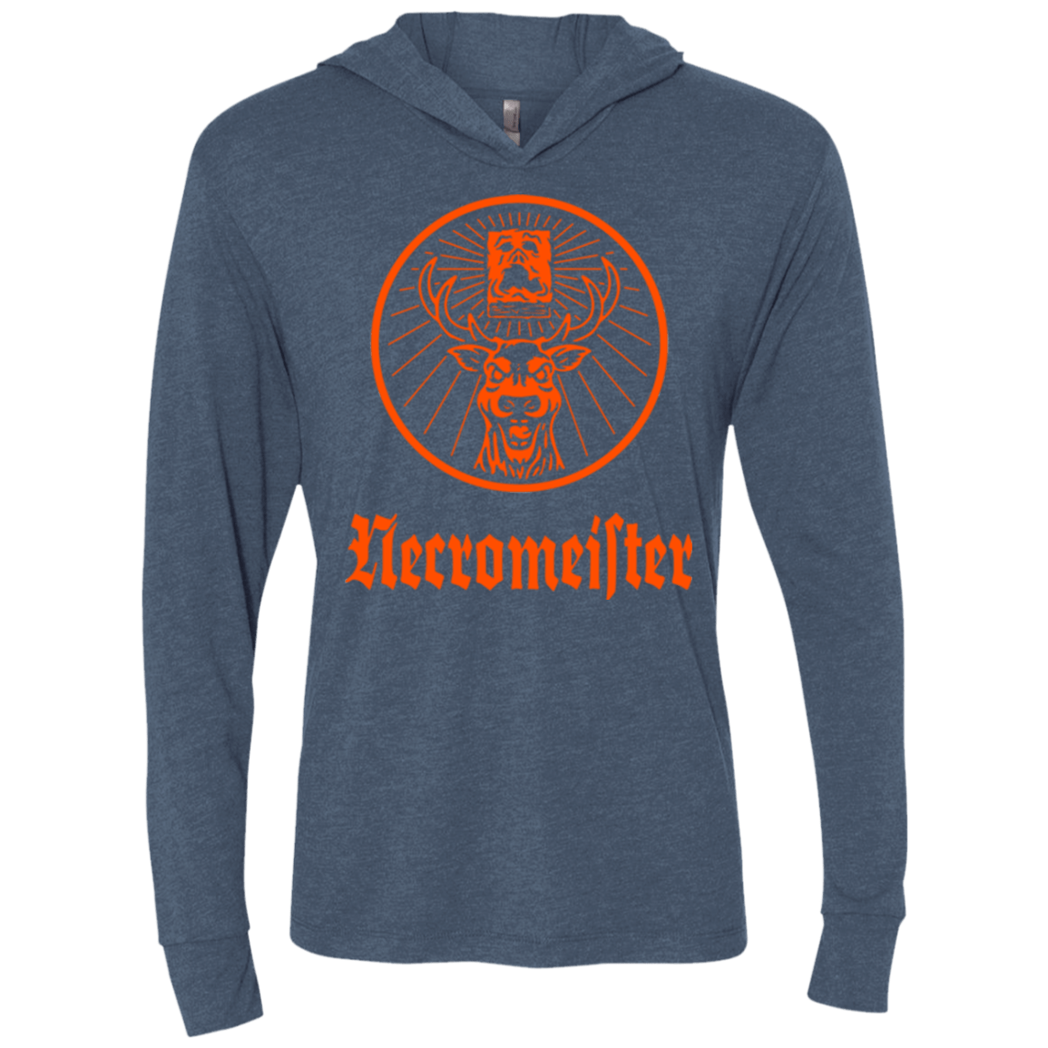 T-Shirts Indigo / X-Small NECROMEISTER Triblend Long Sleeve Hoodie Tee