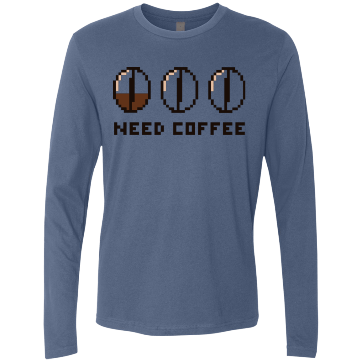 T-Shirts Indigo / Small Need Coffee Men's Premium Long Sleeve