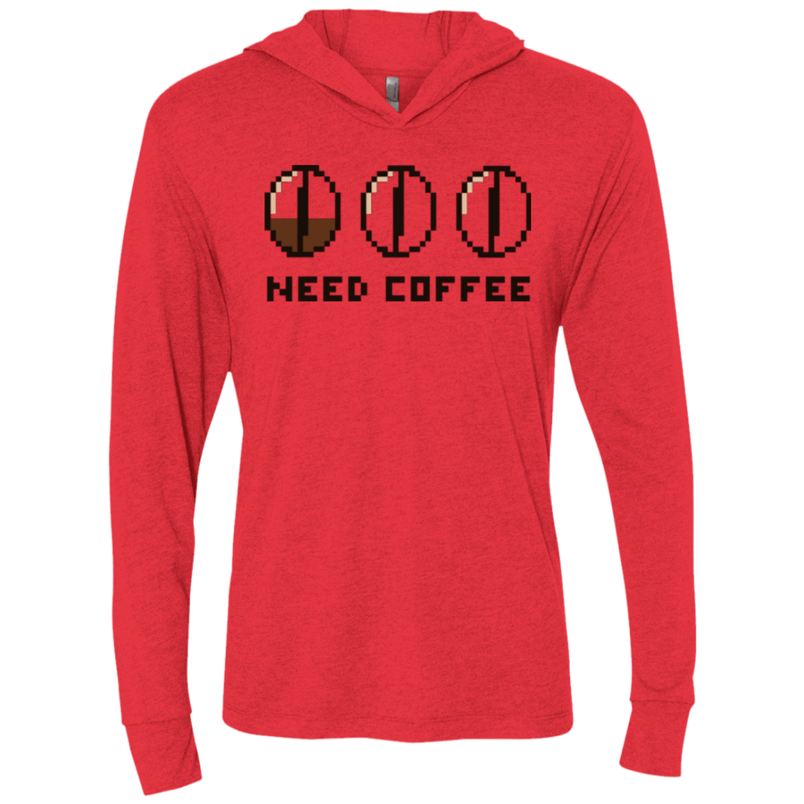 T-Shirts Vintage Red / X-Small Need Coffee Triblend Long Sleeve Hoodie Tee
