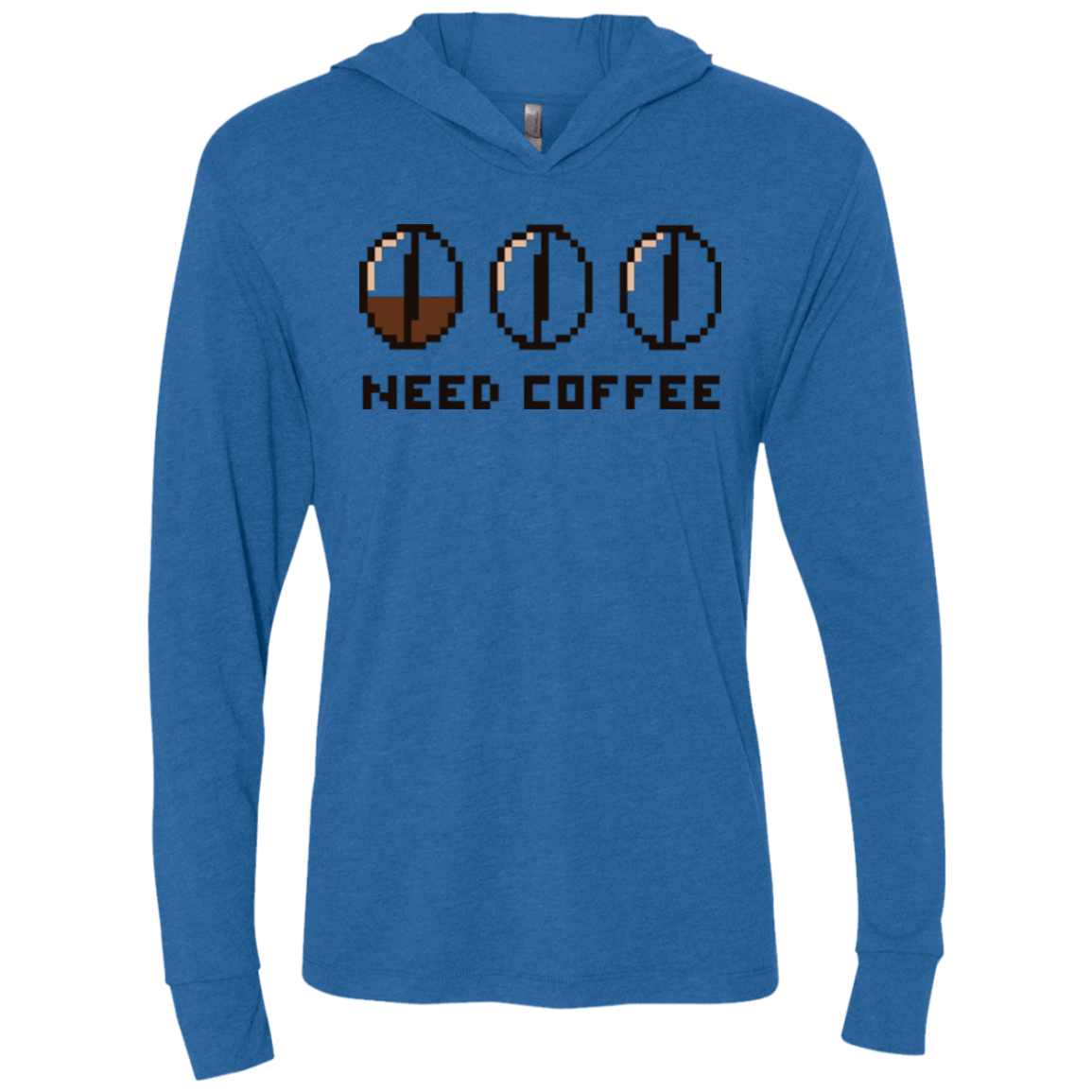 T-Shirts Vintage Royal / X-Small Need Coffee Triblend Long Sleeve Hoodie Tee