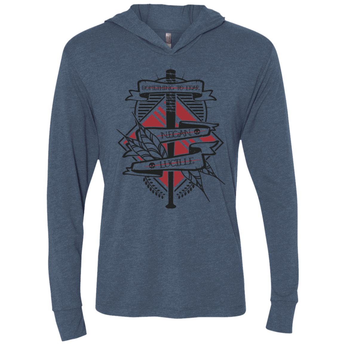 T-Shirts Indigo / X-Small Negan & Lucille Triblend Long Sleeve Hoodie Tee
