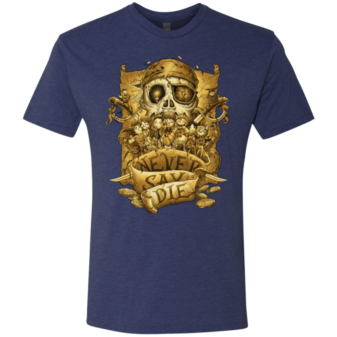 T-Shirts Vintage Navy / Small Never Say Die Men's Triblend T-Shirt