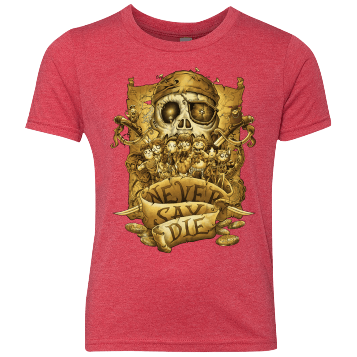 T-Shirts Vintage Red / YXS Never Say Die Youth Triblend T-Shirt