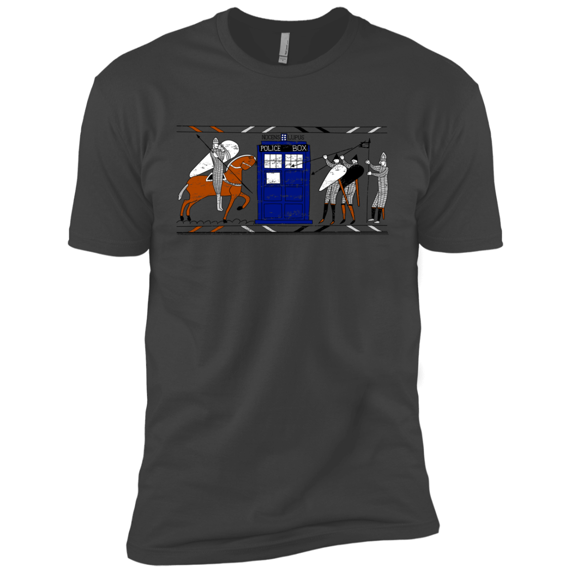 T-Shirts Heavy Metal / YXS Nocens Lupus Tardis in the Bayeux Tapestry Boys Premium T-Shirt