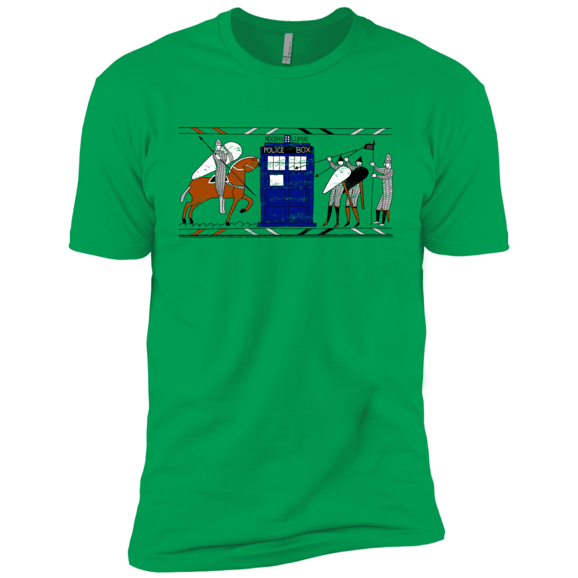 T-Shirts Kelly Green / YXS Nocens Lupus Tardis in the Bayeux Tapestry Boys Premium T-Shirt