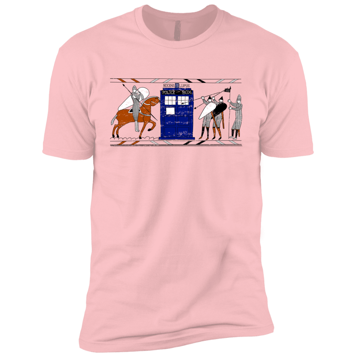 T-Shirts Light Pink / YXS Nocens Lupus Tardis in the Bayeux Tapestry Boys Premium T-Shirt