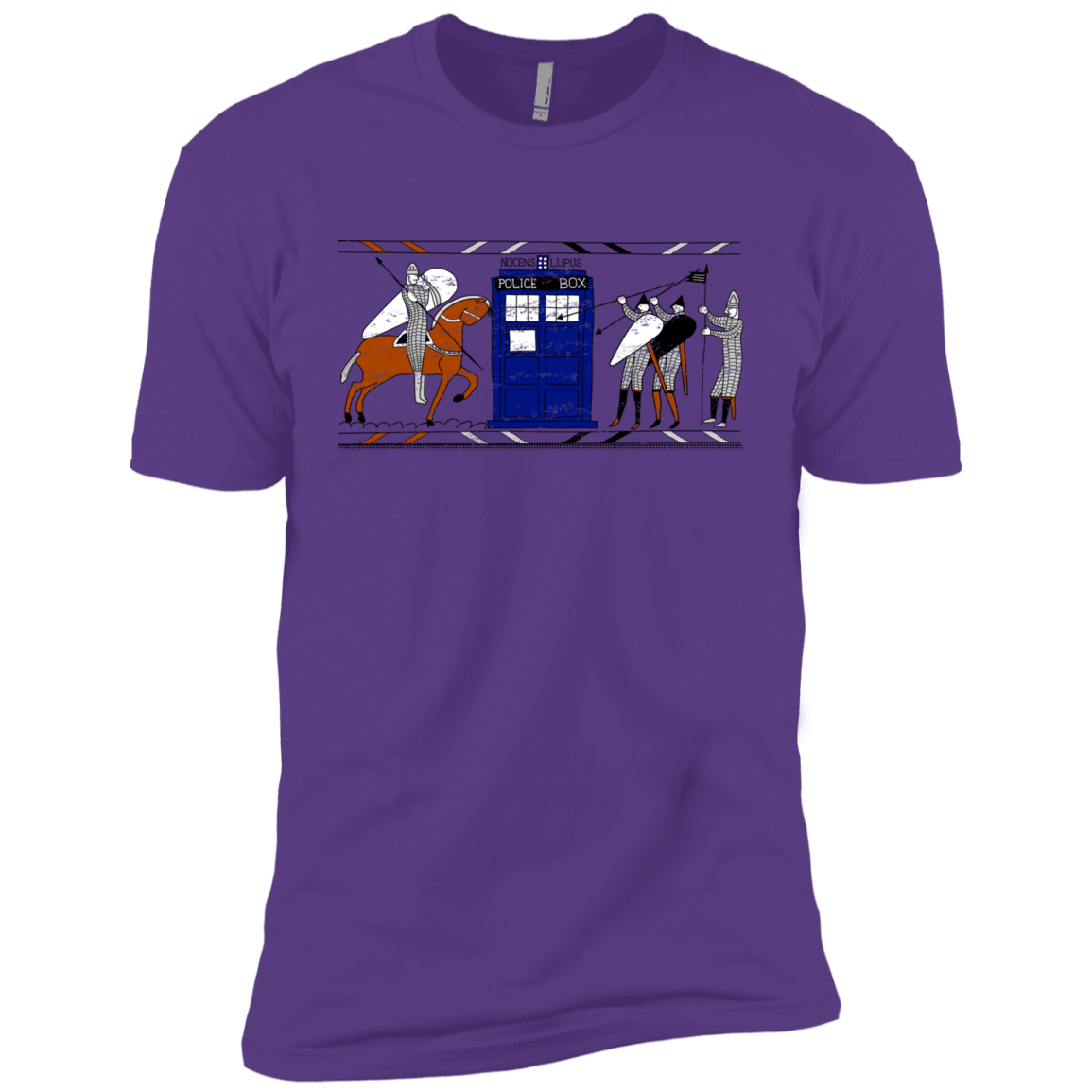 T-Shirts Purple Rush / YXS Nocens Lupus Tardis in the Bayeux Tapestry Boys Premium T-Shirt