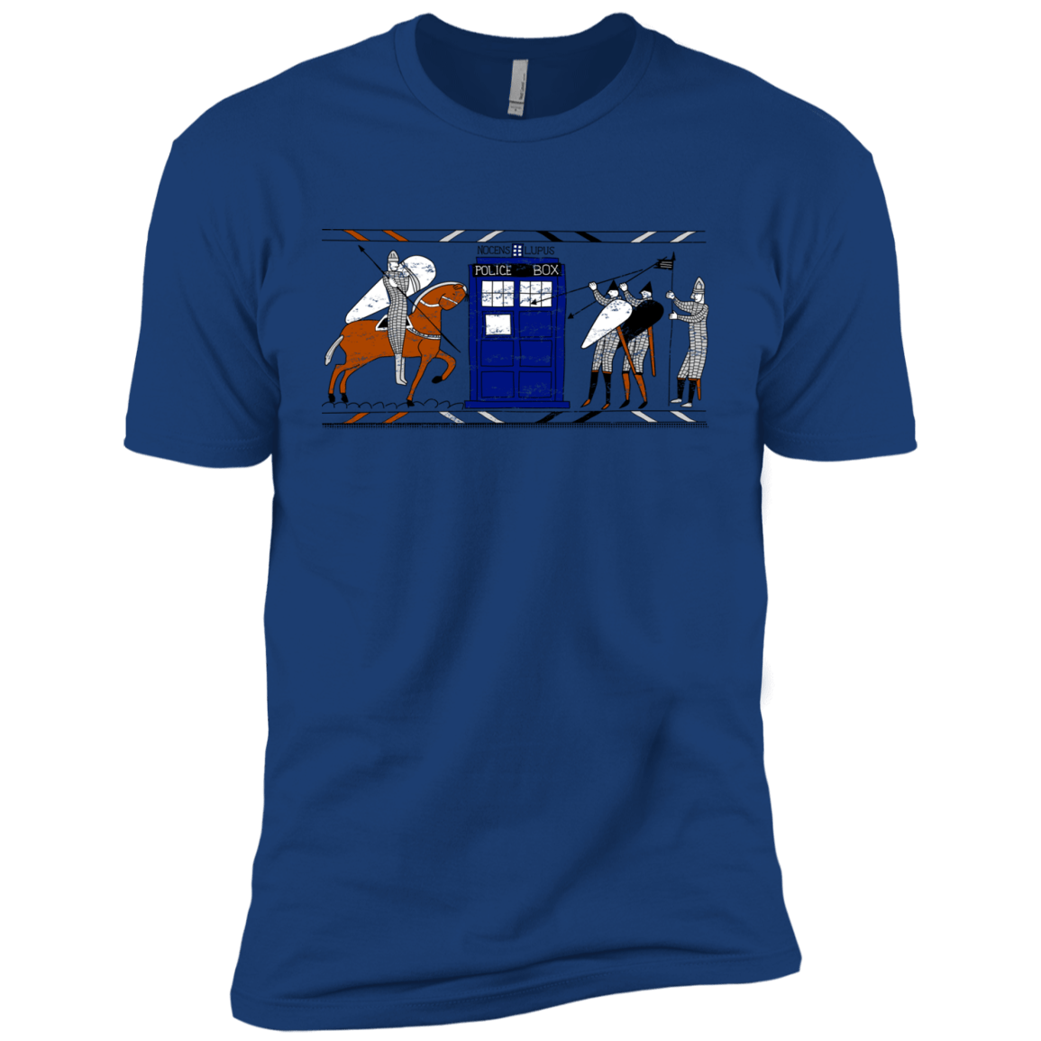 T-Shirts Royal / YXS Nocens Lupus Tardis in the Bayeux Tapestry Boys Premium T-Shirt