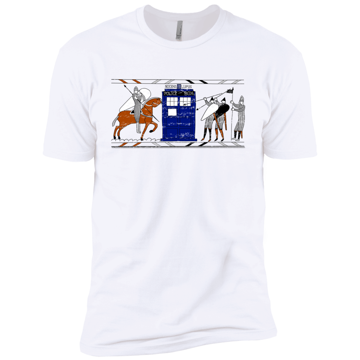 T-Shirts White / YXS Nocens Lupus Tardis in the Bayeux Tapestry Boys Premium T-Shirt