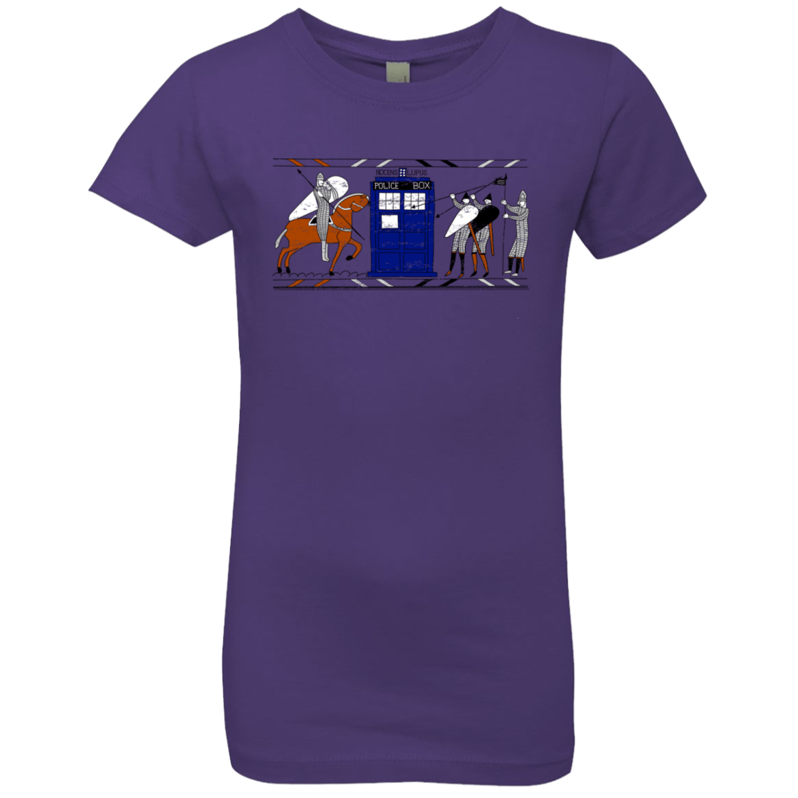 T-Shirts Purple Rush / YXS Nocens Lupus Tardis in the Bayeux Tapestry Girls Premium T-Shirt