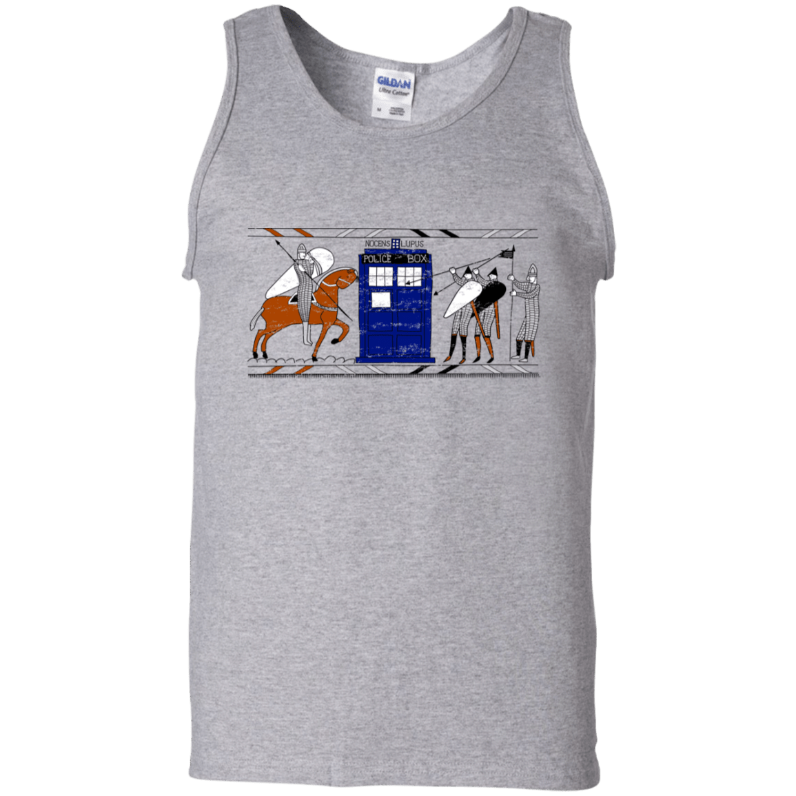 T-Shirts Sport Grey / S Nocens Lupus Tardis in the Bayeux Tapestry Men's Tank Top