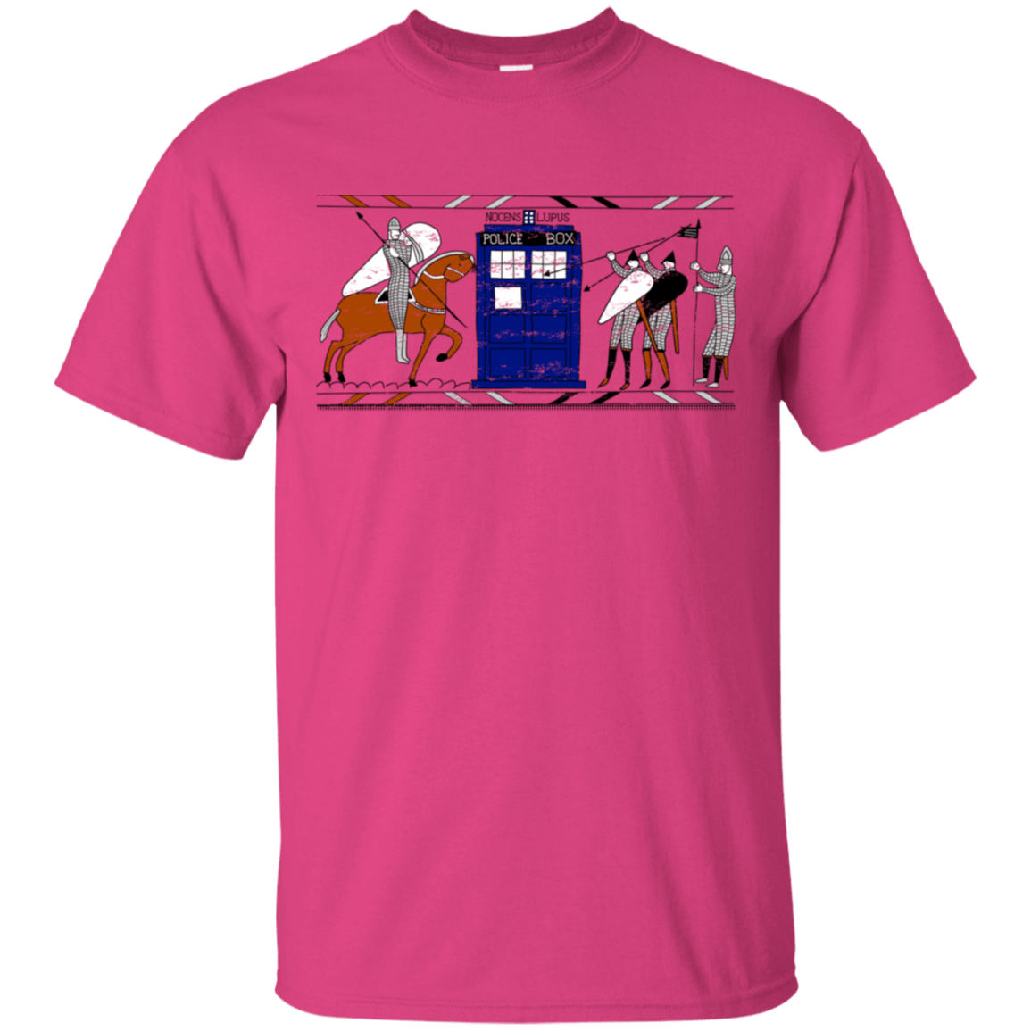 T-Shirts Heliconia / S Nocens Lupus Tardis in the Bayeux Tapestry T-Shirt