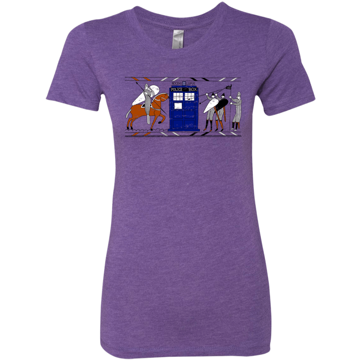 T-Shirts Purple Rush / S Nocens Lupus Tardis in the Bayeux Tapestry Women's Triblend T-Shirt