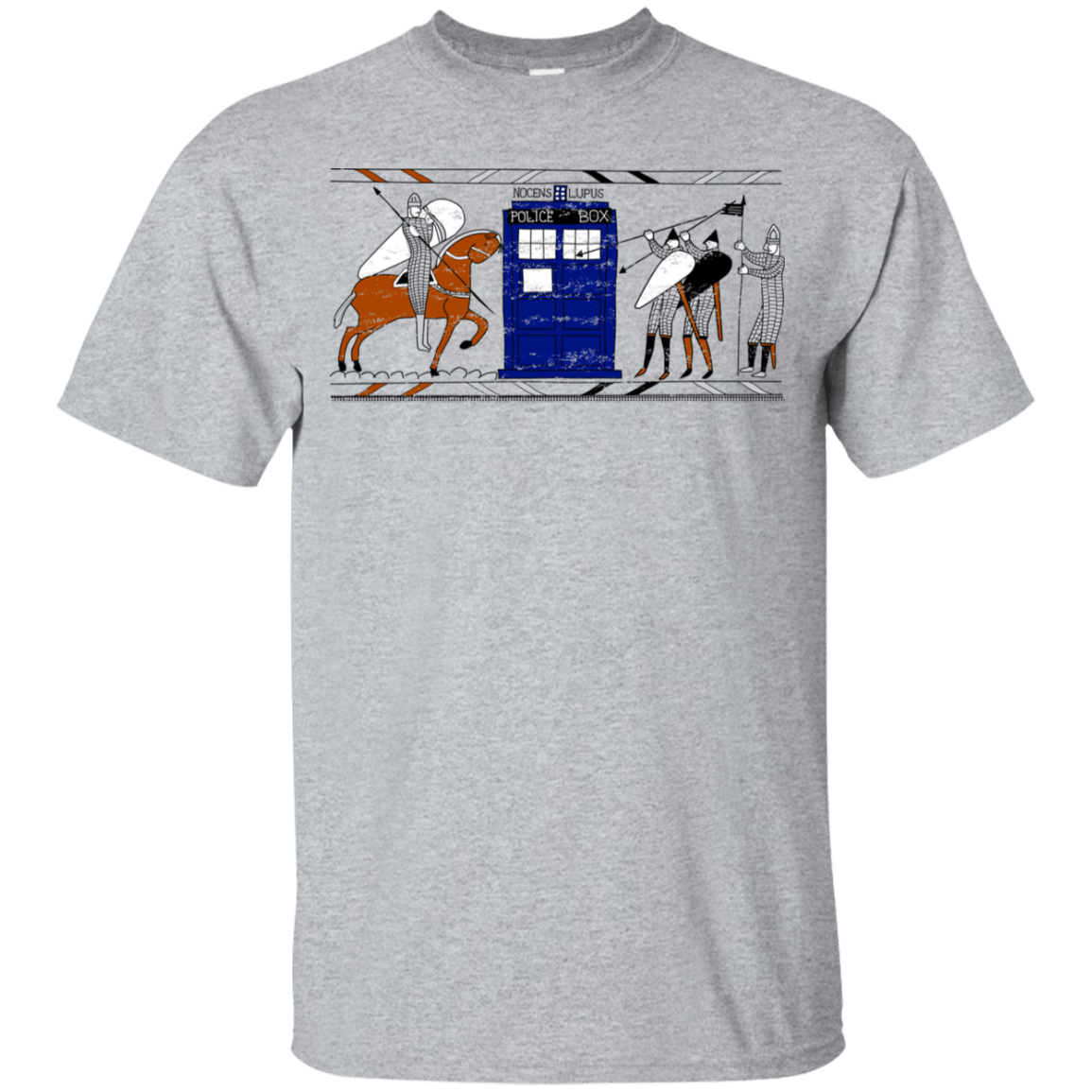 T-Shirts Sport Grey / YXS Nocens Lupus Tardis in the Bayeux Tapestry Youth T-Shirt