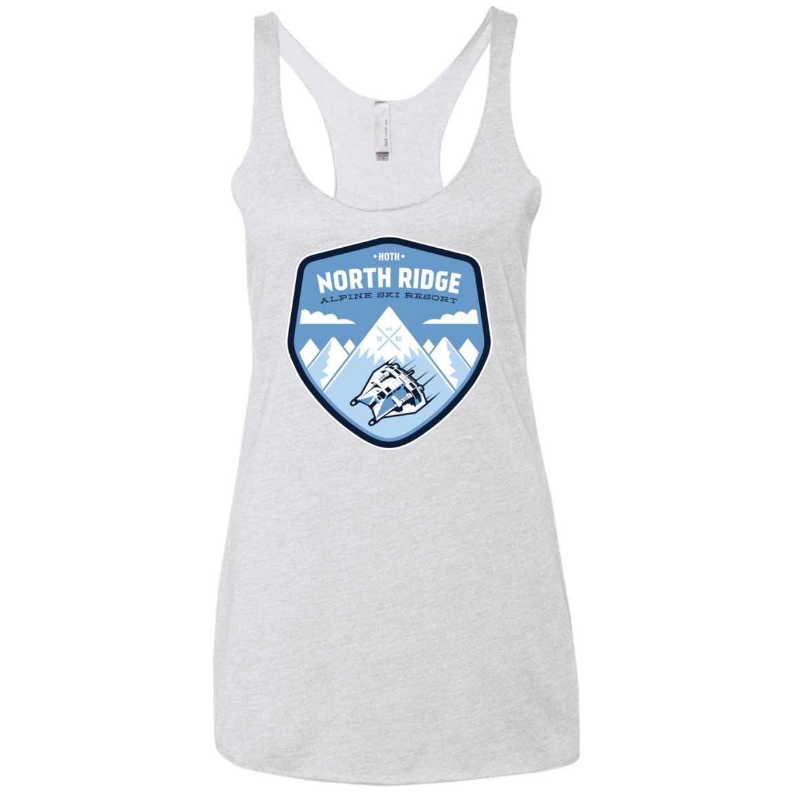T-Shirts Heather White / X-Small North Ridge Ski Resort Women's Triblend Racerback Tank