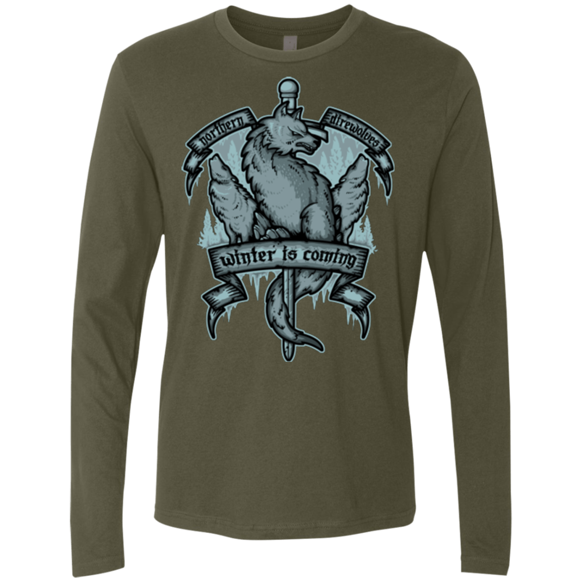 T-Shirts Military Green / Small Northern Direwolves Men's Premium Long Sleeve