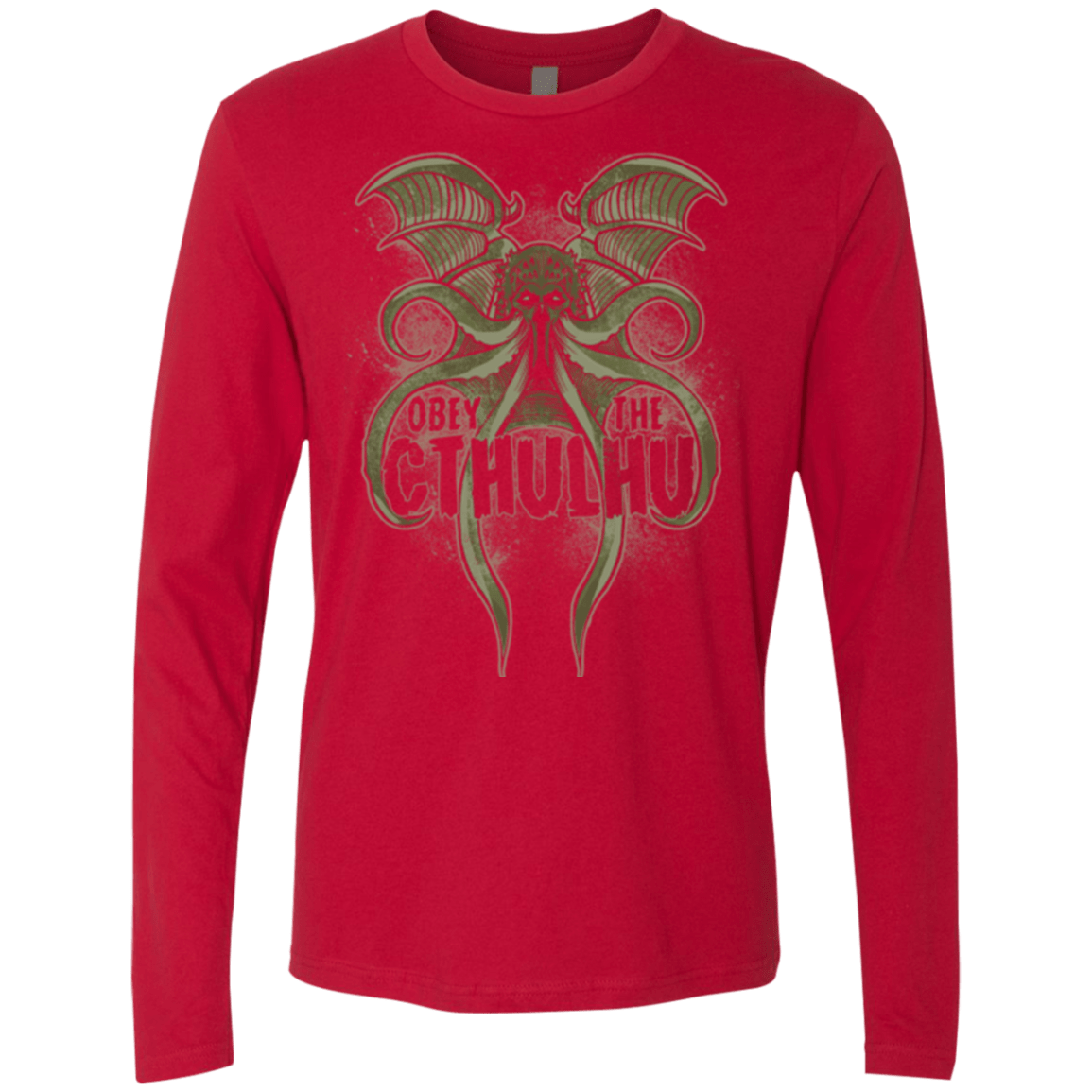 T-Shirts Red / Small Obey the Cthulhu Men's Premium Long Sleeve