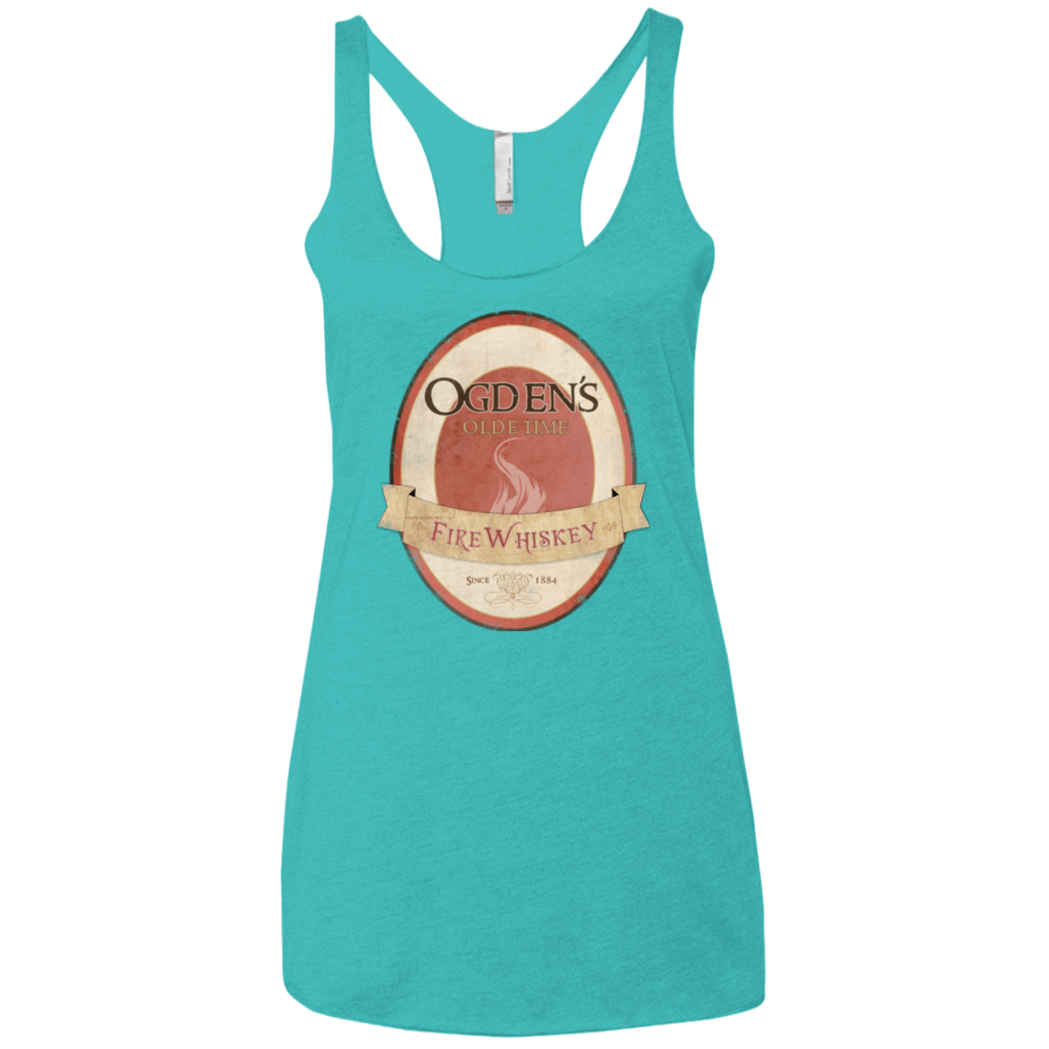 T-Shirts Tahiti Blue / X-Small Ogdens Fire Whiskey Women's Triblend Racerback Tank