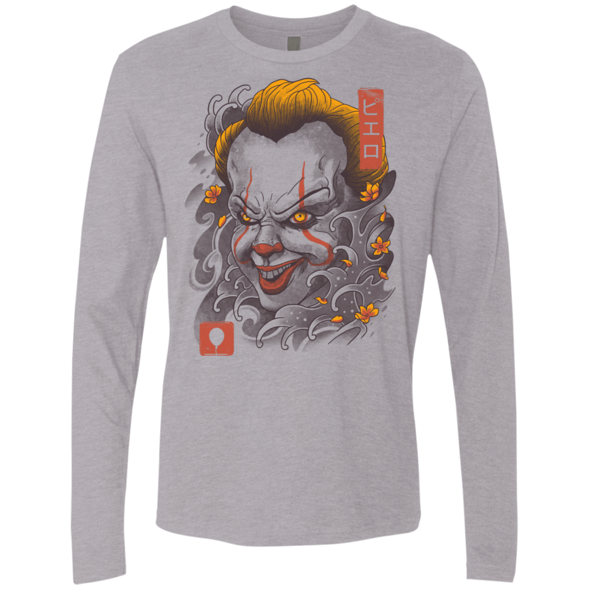 T-Shirts Heather Grey / S Oni Clown Mask Men's Premium Long Sleeve