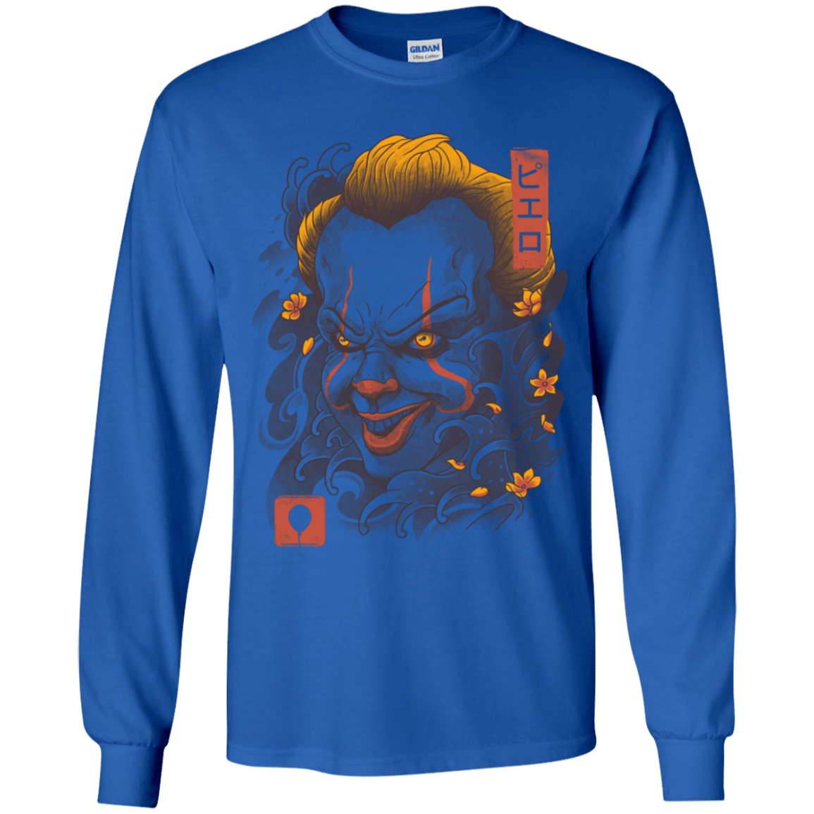 T-Shirts Royal / YS Oni Clown Mask Youth Long Sleeve T-Shirt