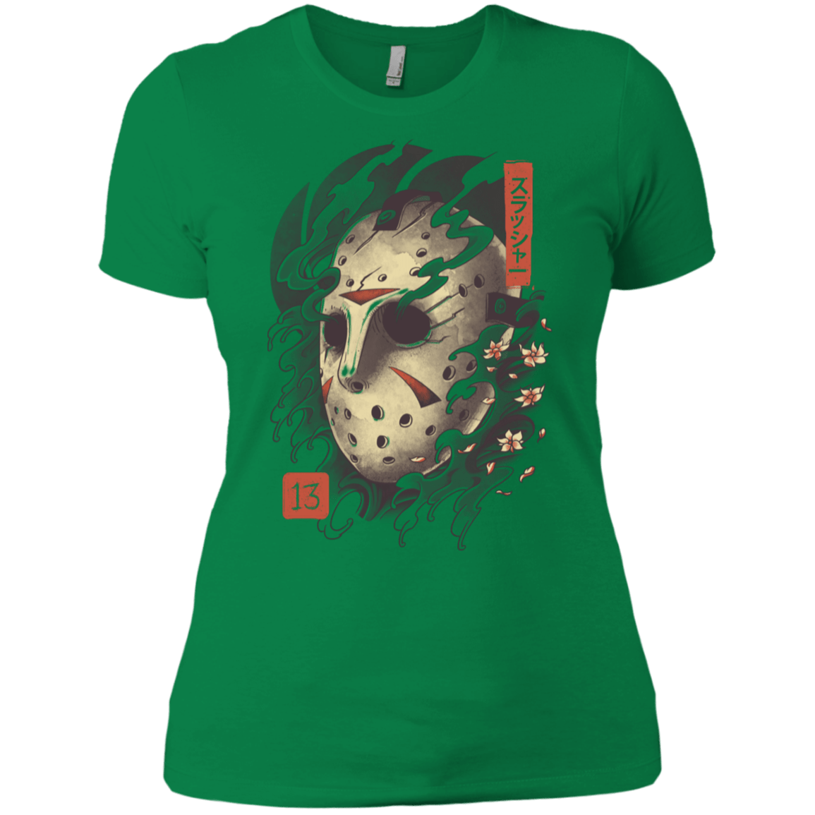 T-Shirts Kelly Green / X-Small Oni Jason Mask Women's Premium T-Shirt