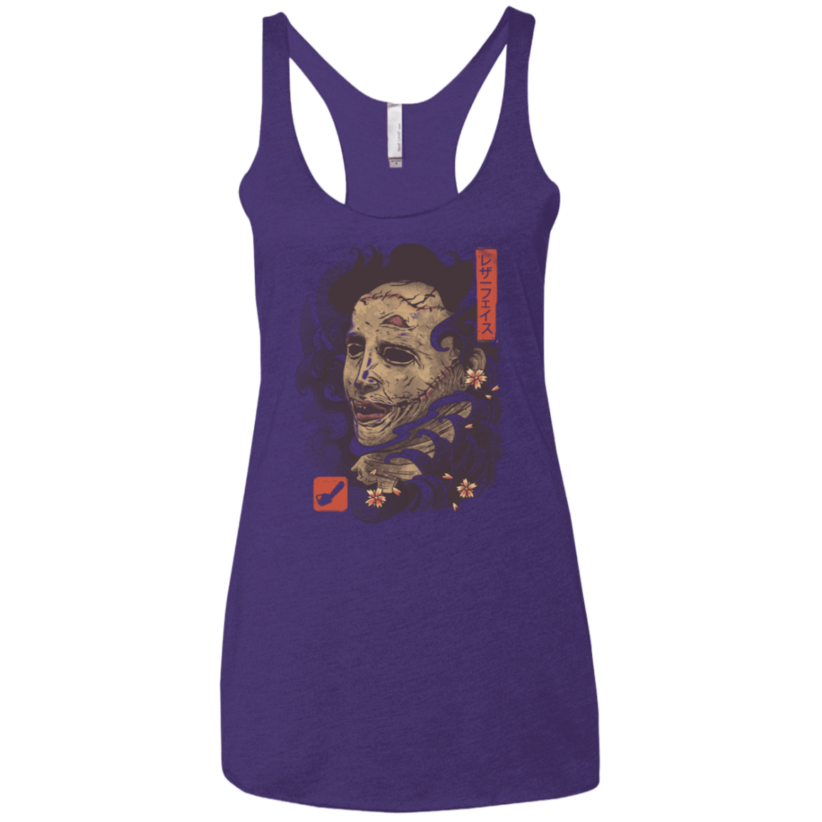 T-Shirts Purple Rush / X-Small Oni Leather Mask Women's Triblend Racerback Tank