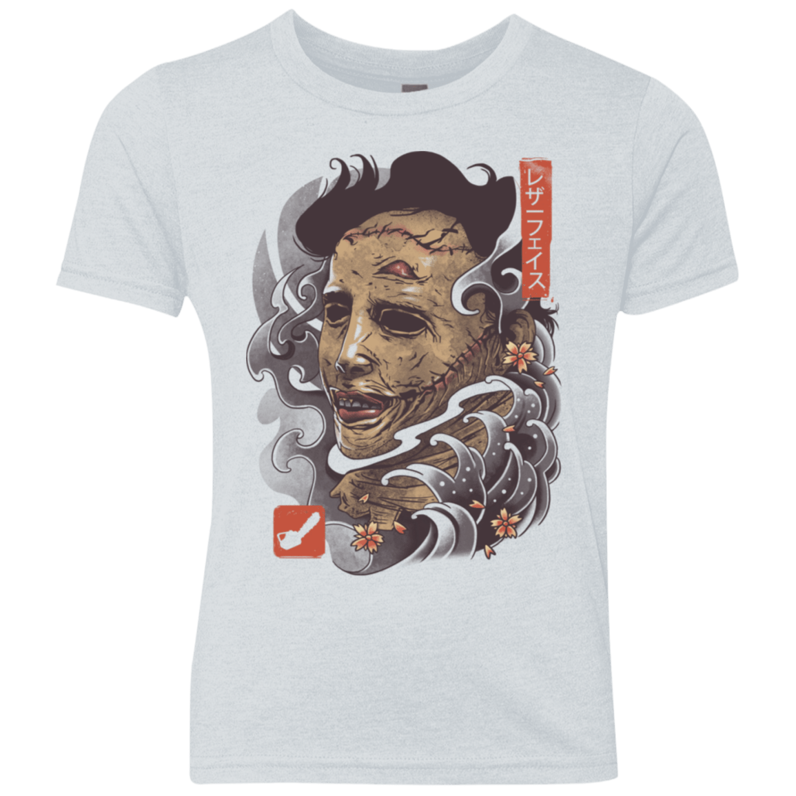 T-Shirts Heather White / YXS Oni Leather Mask Youth Triblend T-Shirt