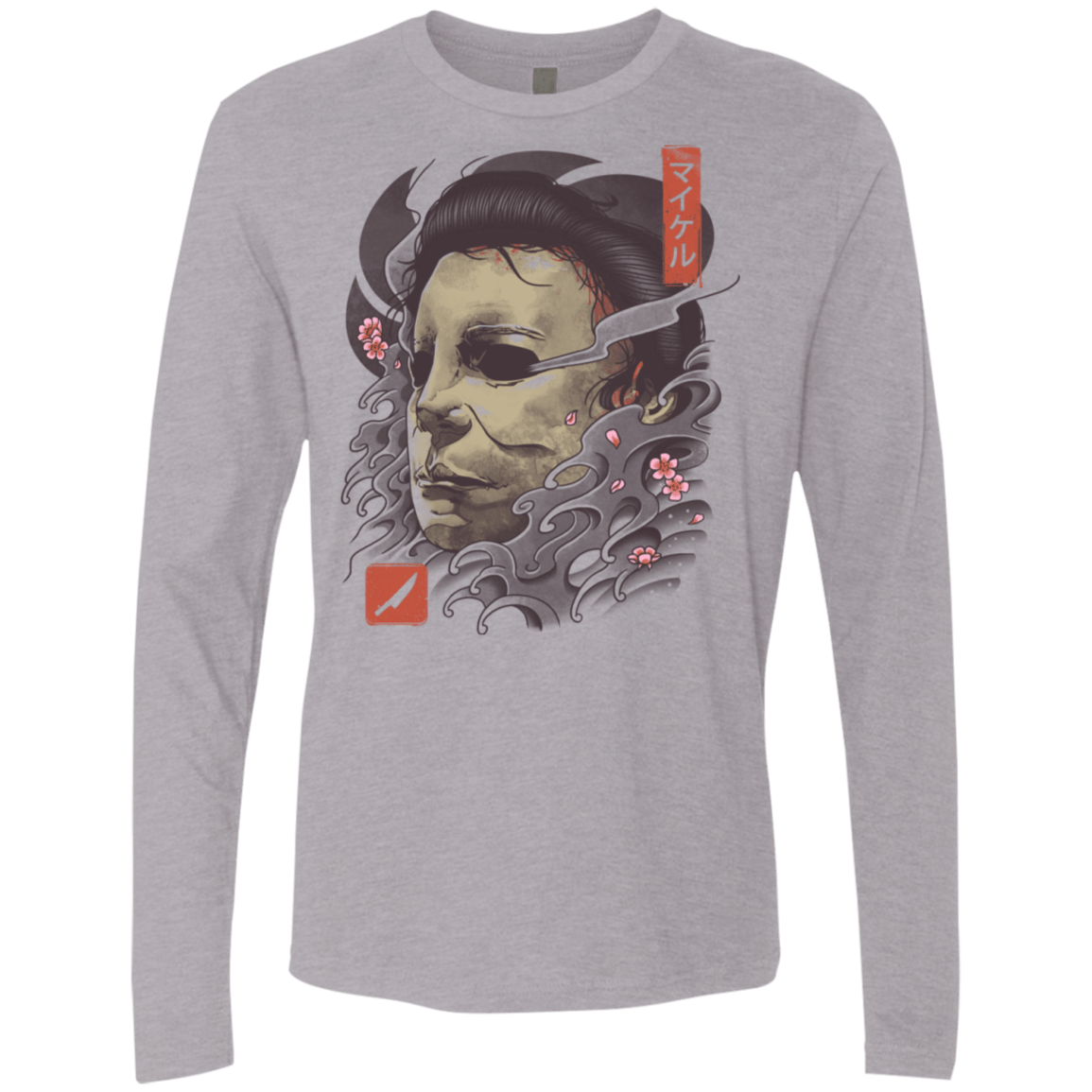 T-Shirts Heather Grey / S Oni Slasher Mask Men's Premium Long Sleeve