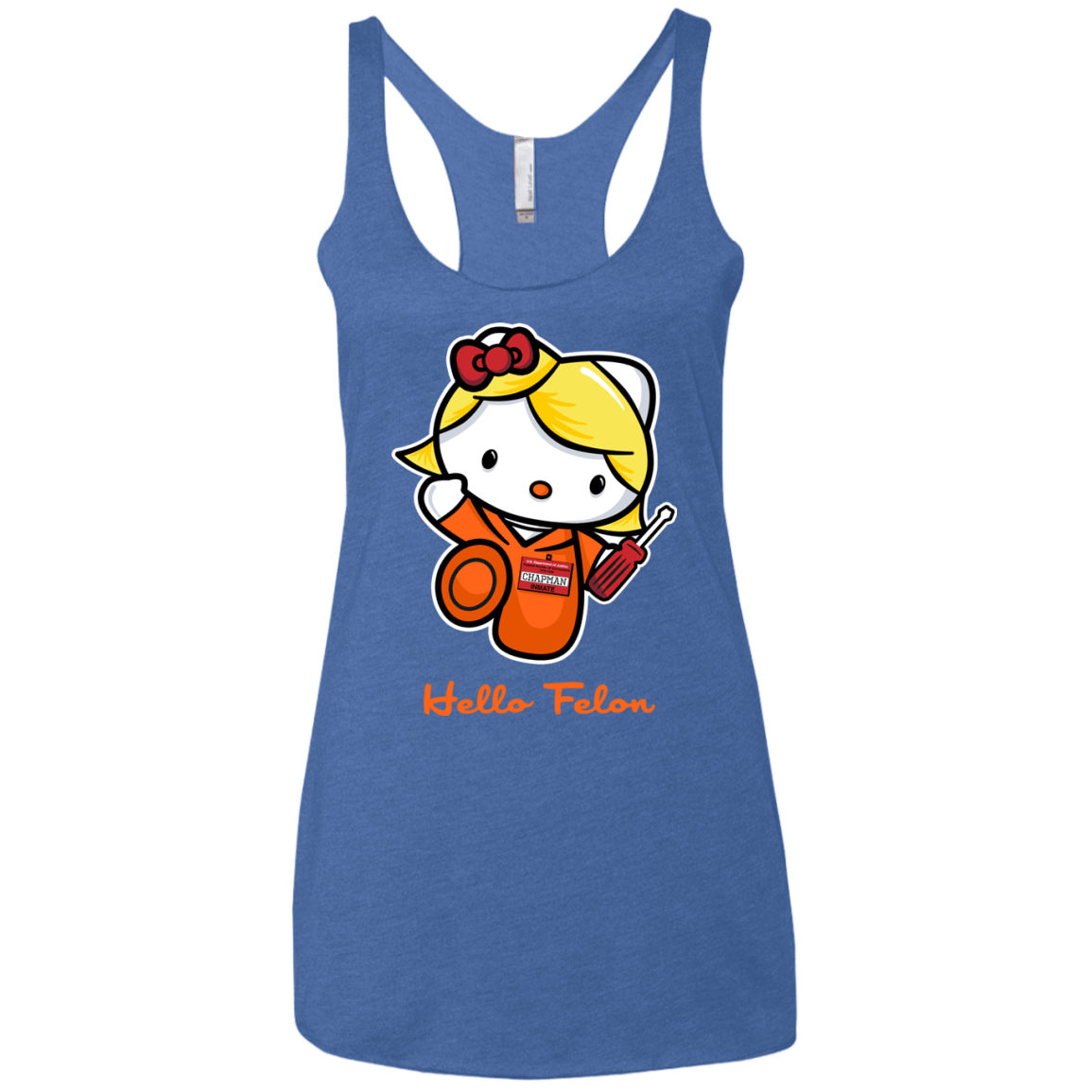 T-Shirts Vintage Royal / X-Small Orange is the New Cat Women's Triblend Racerback Tank