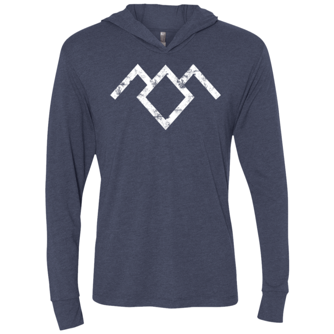 T-Shirts Vintage Navy / X-Small Owl Symbol Triblend Long Sleeve Hoodie Tee