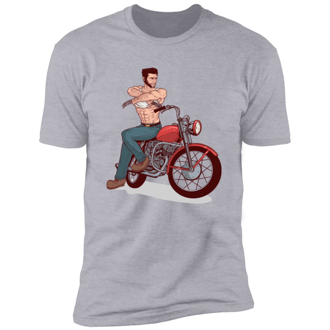 T-Shirts Heather Grey / S Pin-up Wolverine Men's Premium T-Shirt