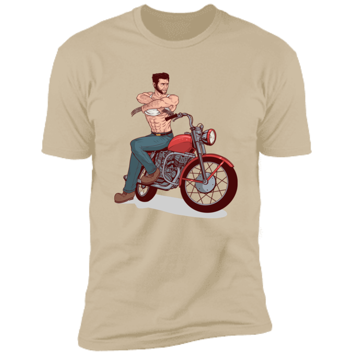 T-Shirts Sand / S Pin-up Wolverine Men's Premium T-Shirt