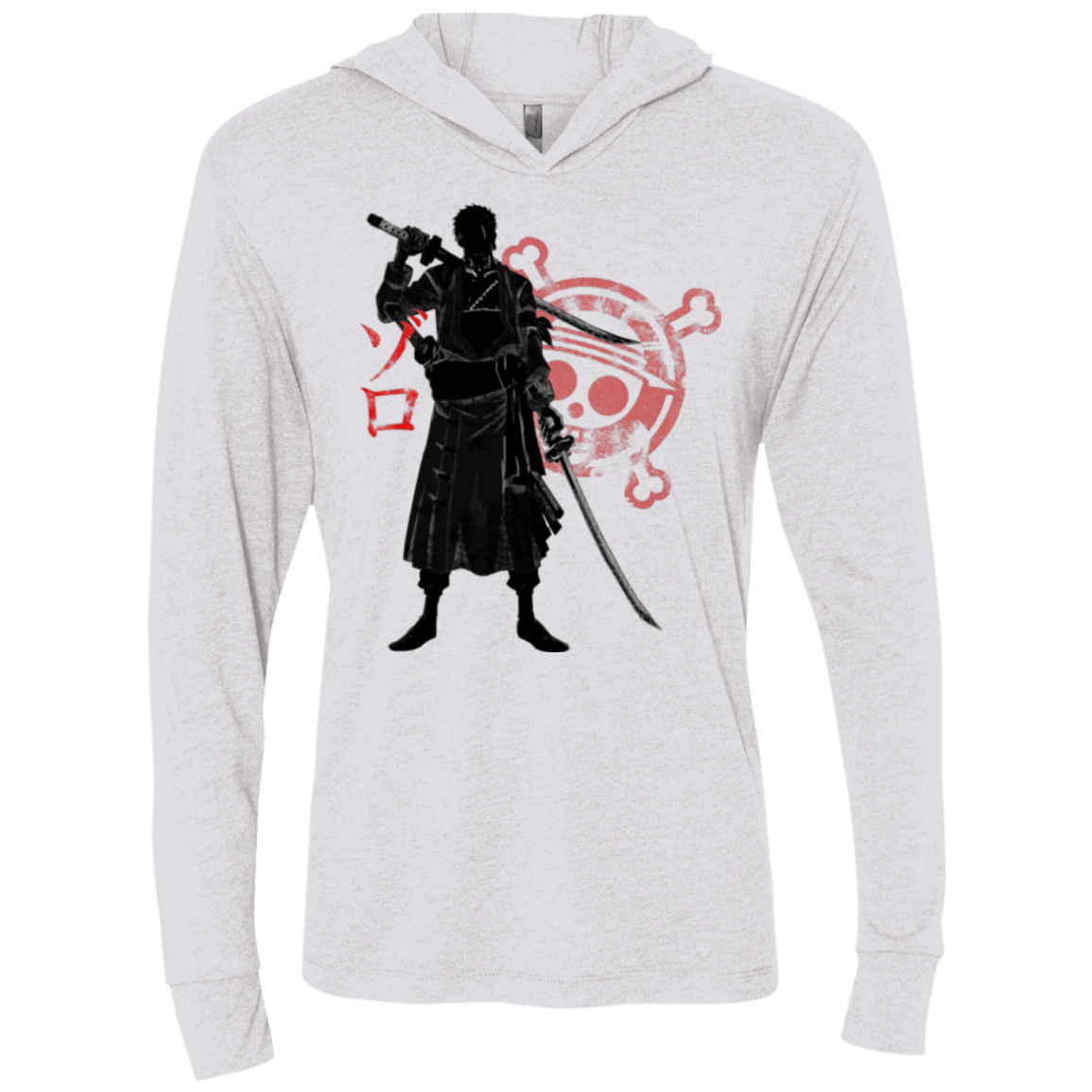 T-Shirts Heather White / X-Small Pirate Hunter (2) Triblend Long Sleeve Hoodie Tee