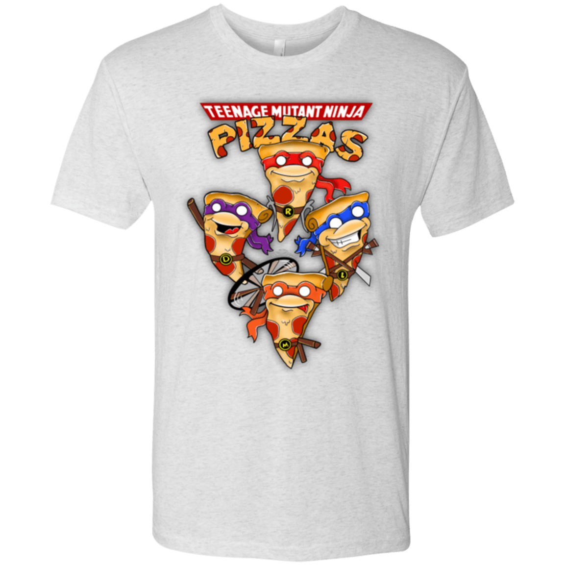 T-Shirts Heather White / Small Pizza Ninjas Men's Triblend T-Shirt